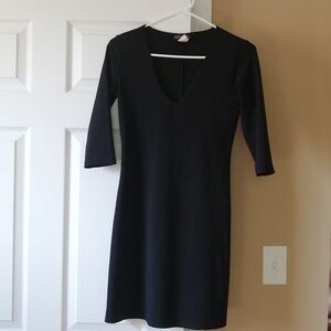 Black v neck Ponte dress